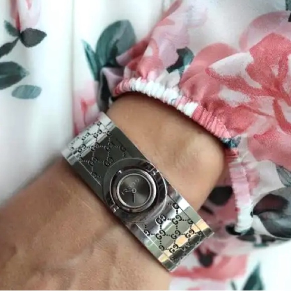 Silver Gucci Wearable Watch